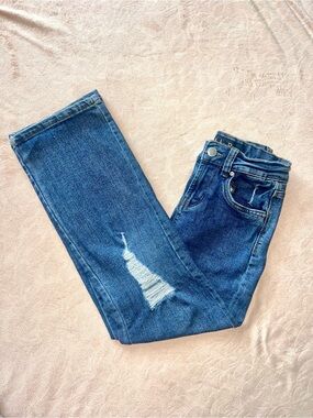 Indigo Rein Girls size 8 baggy jeans with Distressed Knee